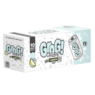 Grog Lemon Ice Vodka 5.9% 10pk 330ml - NZ Liquor Online