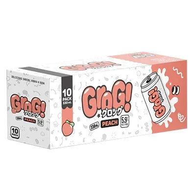 Grog Peach Vodka 5.9% 10pk 330ml - NZ Liquor Online