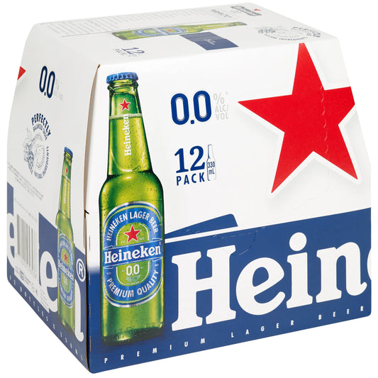 Heineken 0.0% Alcohol Free Lager Beer Bottles 12 x 330ml