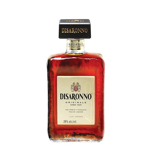 Disaronno Originale Italian liqueur bottle with amber liquid and gold label