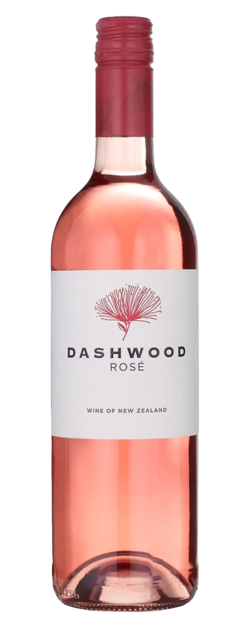 Dashwood Rosé wine bottle, New Zealand wine, pink rosé with floral label design