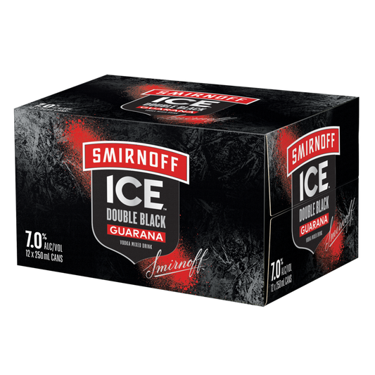 Smirnoff Ice Double Black Guarana vodka mixed drink 12-pack cans
