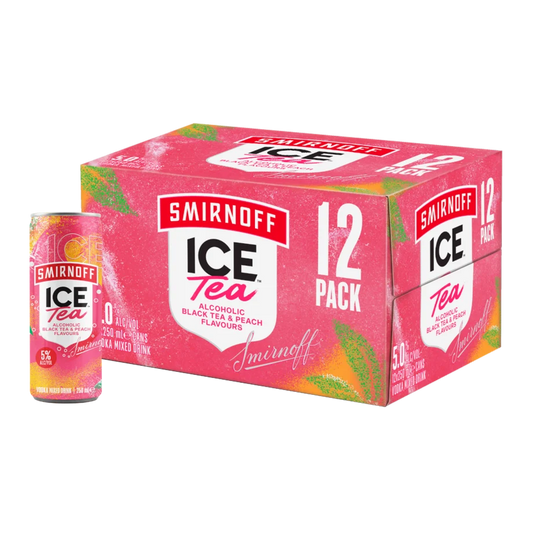 SMIRNOFF PEACH ICE TEA 250ML 12 PACK