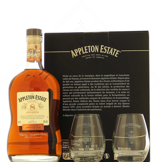 Appleton 8 Year Old Reserve 43% with 2 glasses