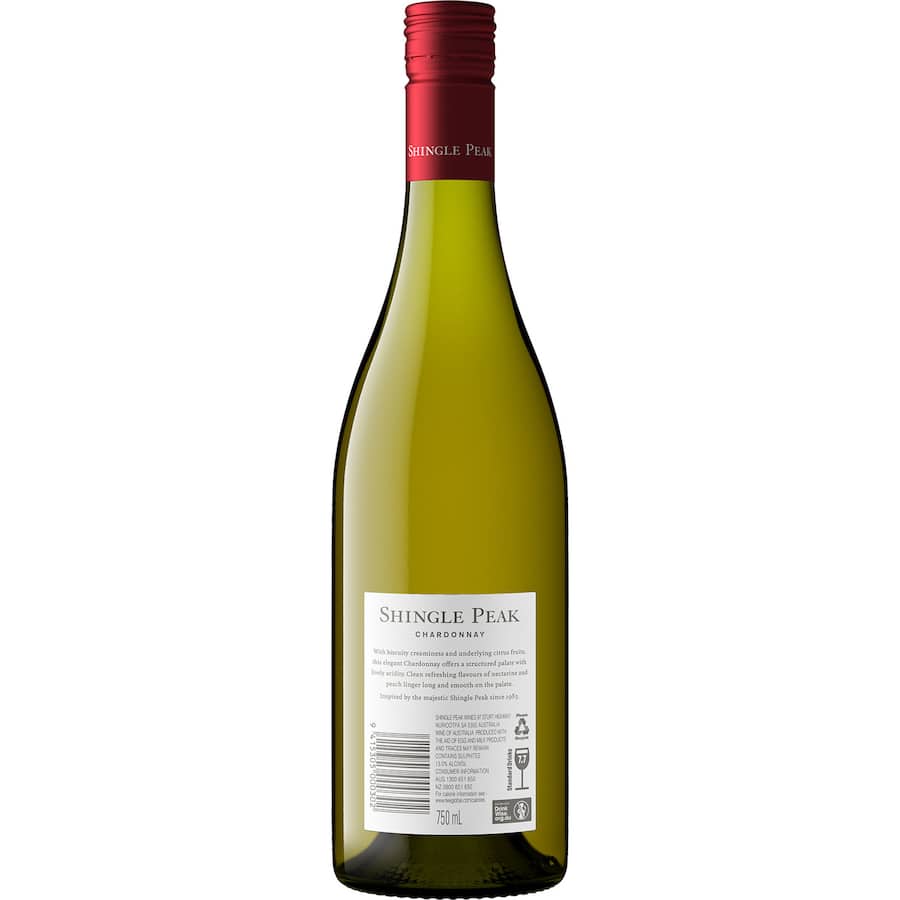 Shingle Peak Chardonnay white wine bottle, 750ml, premium NZ liquor online