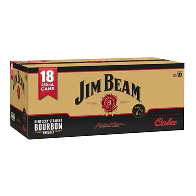 Jim Beam Gold Bourbon & Cola 7% 18pk Cans 250ml