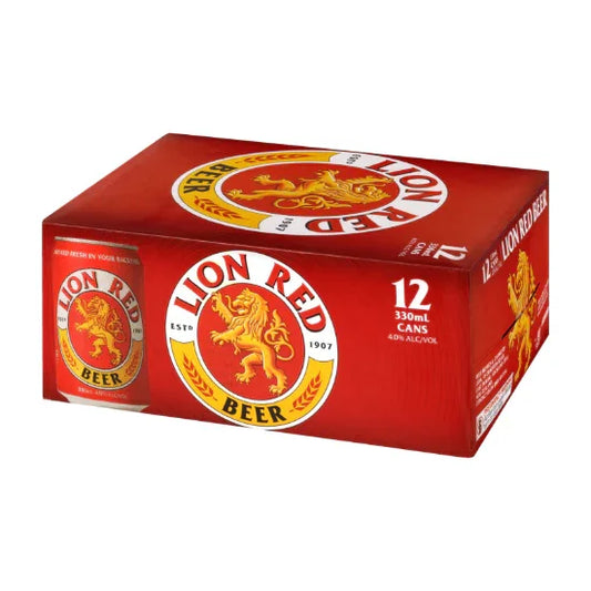 Lion Red 4% 330ml 12 Pack Cans - NZ Liquor Online