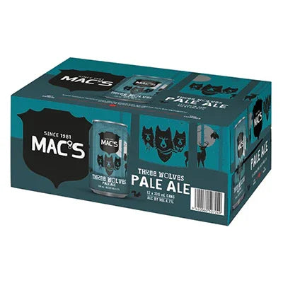 Macs Three Wolves Pale Ale 12 x 330ml - NZ Liquor Online