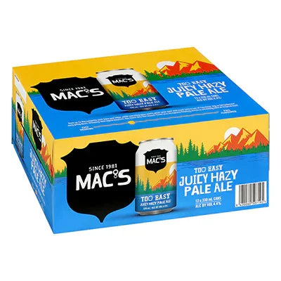 Macs Too Easy Juicy Hazy Pale Ale 12 x 330ml - NZ Liquor Online