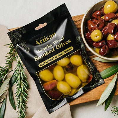 Kiwi Artisan Manuka Wood Smoked Olives 150g - NZ Liquor Online