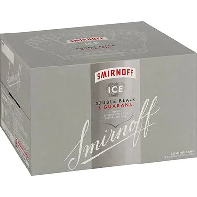 Smirnoff 7% Double Black Guarana Vodka 250ml 12 Pack Cans