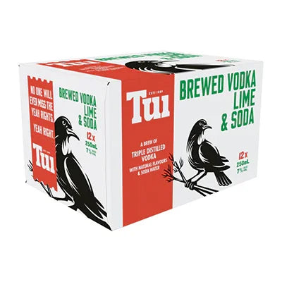 Tui Vodka Lime 7% 12pk 250ml - NZ Liquor Online