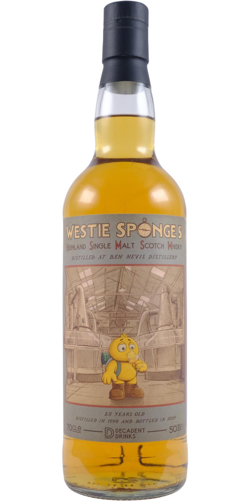 Ben Nevis 25Yr 1998-2024 Westie Sponge 5 by Decadent Drinks 700ml