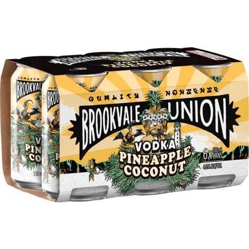 BROOKVALE UNION PINEAPPLE & COCONUT 4% 330ML 6PK - NZ Liquor Online