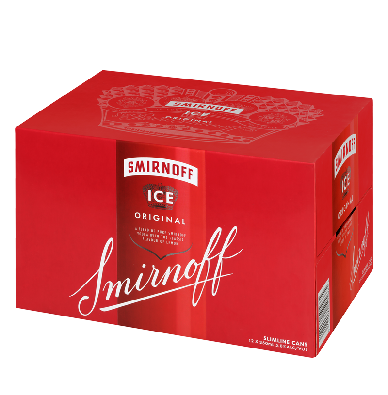 Smirnoff 5% Ice Red Vodka 250ml 12 Pack Cans