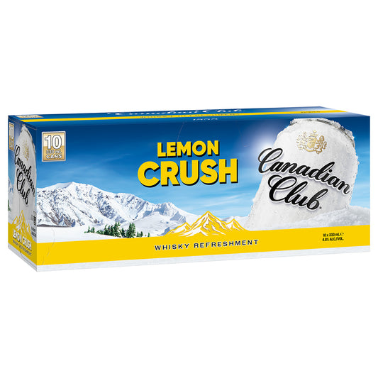 Canadian Club 4.8% Lemon Crush 10pk Cans 330ml - NZ Liquor Online