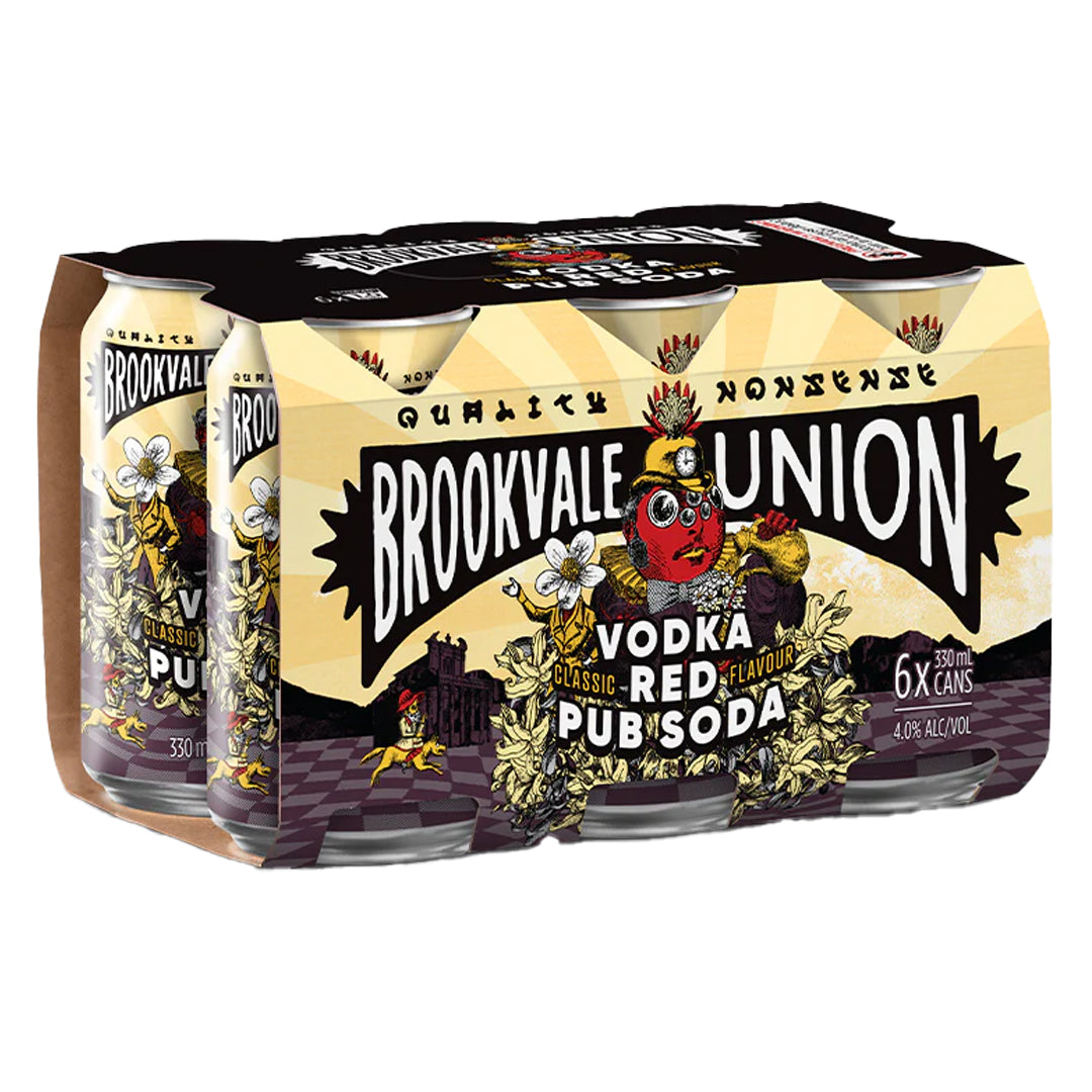 Brookvale Union Red Pub Soda 6pk Cans 330ml - NZ Liquor Online