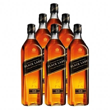 Johnnie Walker Black Label Scotch Whisky bottles, premium spirits for online liquor store