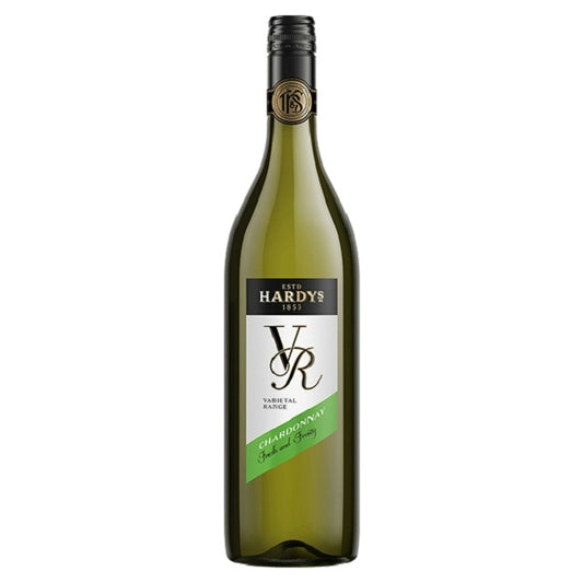 Hardy's Chardonnay wine bottle, varietal range, fresh and fruity, premium white wine