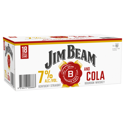 Jim Beam Gold Bourbon & Cola 7% 18pk Cans 250ml