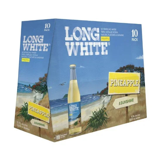Long White Vodka Pineapple 4.8% Bottles 10x320ml - NZ Liquor Online