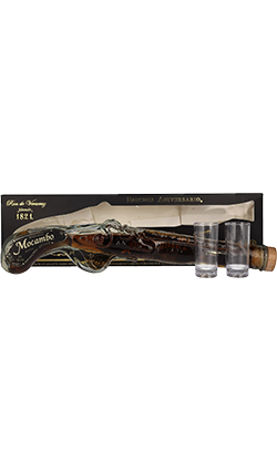 Ron Mocambo Rum Anejo 10yo Pistol + 2 Glasses 200ml