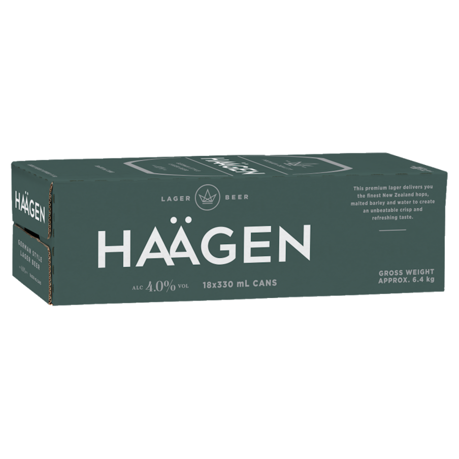 Haagen Lager 4.0% 18 Pack Cans 330ml - NZ Liquor Online