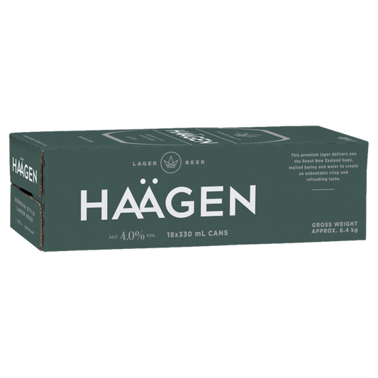 Haagen Lager 4.0% 18 Pack Cans 330ml - NZ Liquor Online