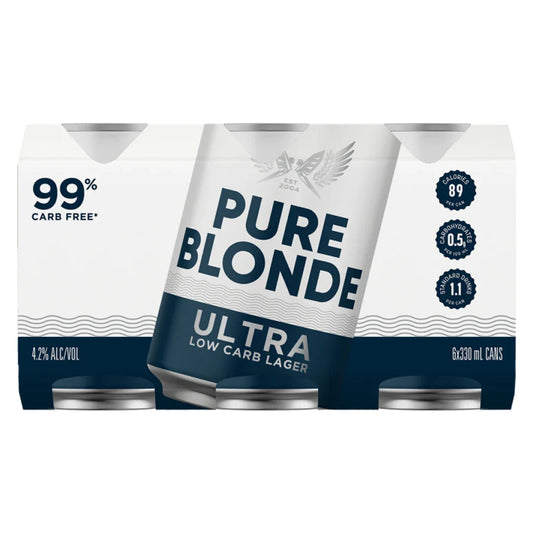 Pure Blonde Low Carb Lager 6pk Cans 330ml