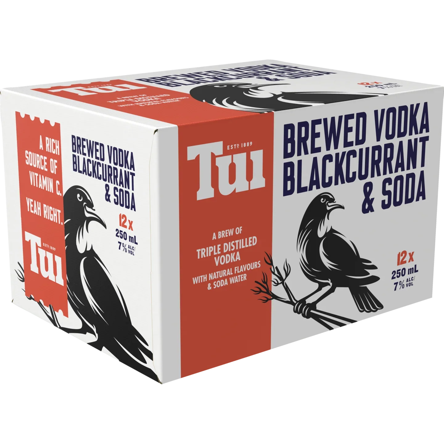 Tui Vodka Blackcurrant 7% 12pk 250ml - NZ Liquor Online