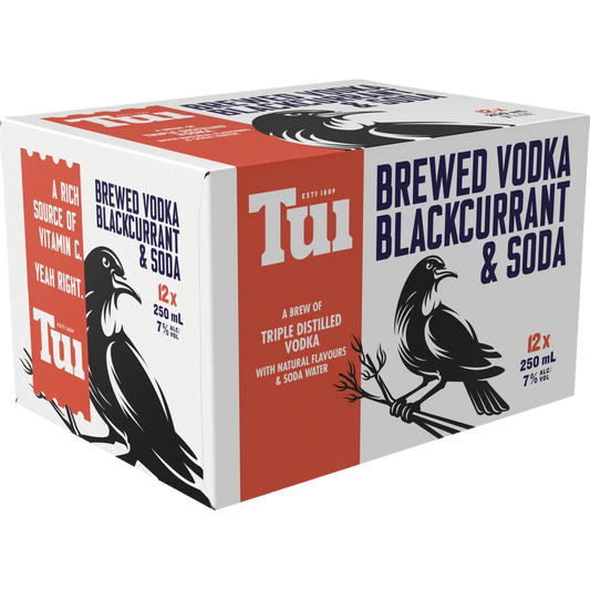 Tui Vodka Blackcurrant 7% 12pk 250ml - NZ Liquor Online
