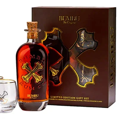 Bumbu Original Caribbean Rum 700ml 40% Gift Box + 2 Glasses - NZ Liquor Online