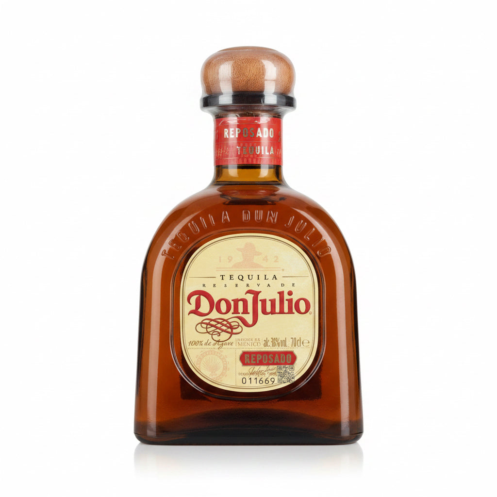 Don Julio Reposado tequila bottle with red gift box, premium spirit, 70cl