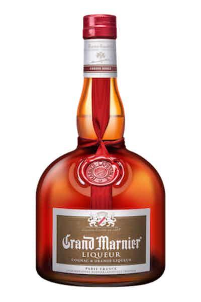 Grand Marnier Cordon Rouge liqueur bottle with red ribbon and gold label
