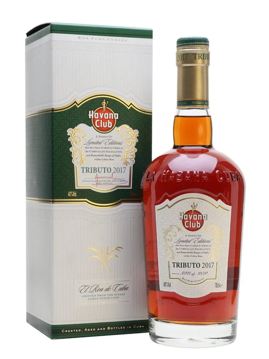 Havana Club Tributo 2017 Cuban rum bottle and gift box, premium spirits, 700ml