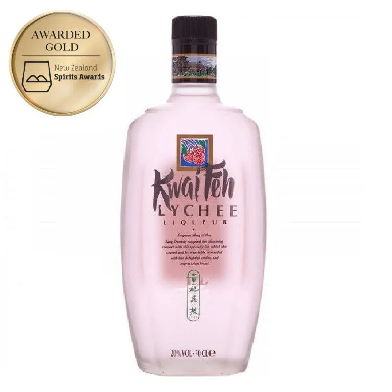 Kwai Feh Lychee Liqueur 700ml bottle with gold spirits award badge