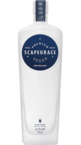 Scapegrace Vodka 700ml bottle, premium New Zealand vodka with blue and white label