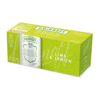 Smirnoff Soda Lemon/Lime 5% Cans 10 x 330ml - NZ Liquor Online