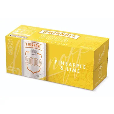 Smirnoff Soda Pineapple/Lime 5% Cans 10 x 330ml